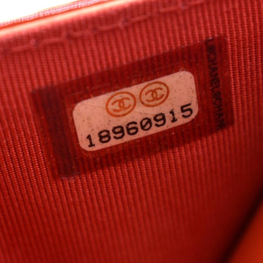 CHANEL CC WOC Leather Wallet On Chain Crossbody Bag Red - Picture 10 of 13